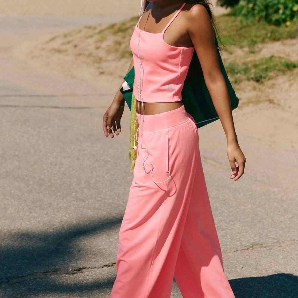 Women’s Pink Wide-Leg Lounge Set